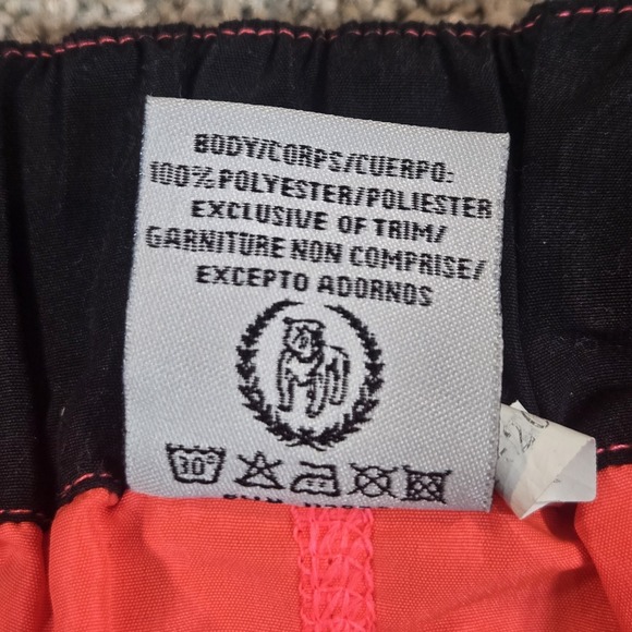 Ron John Surf Shop Neon Pink/ Black Shorts Womans Size M Drawstring Beach - Picture 7 of 7